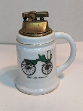 Vintage Evans Art Deco Gold Tone Spitfire Table Lighter. Untested